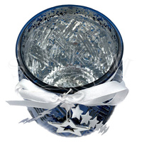 Lampion szklany `Blue Christmas`